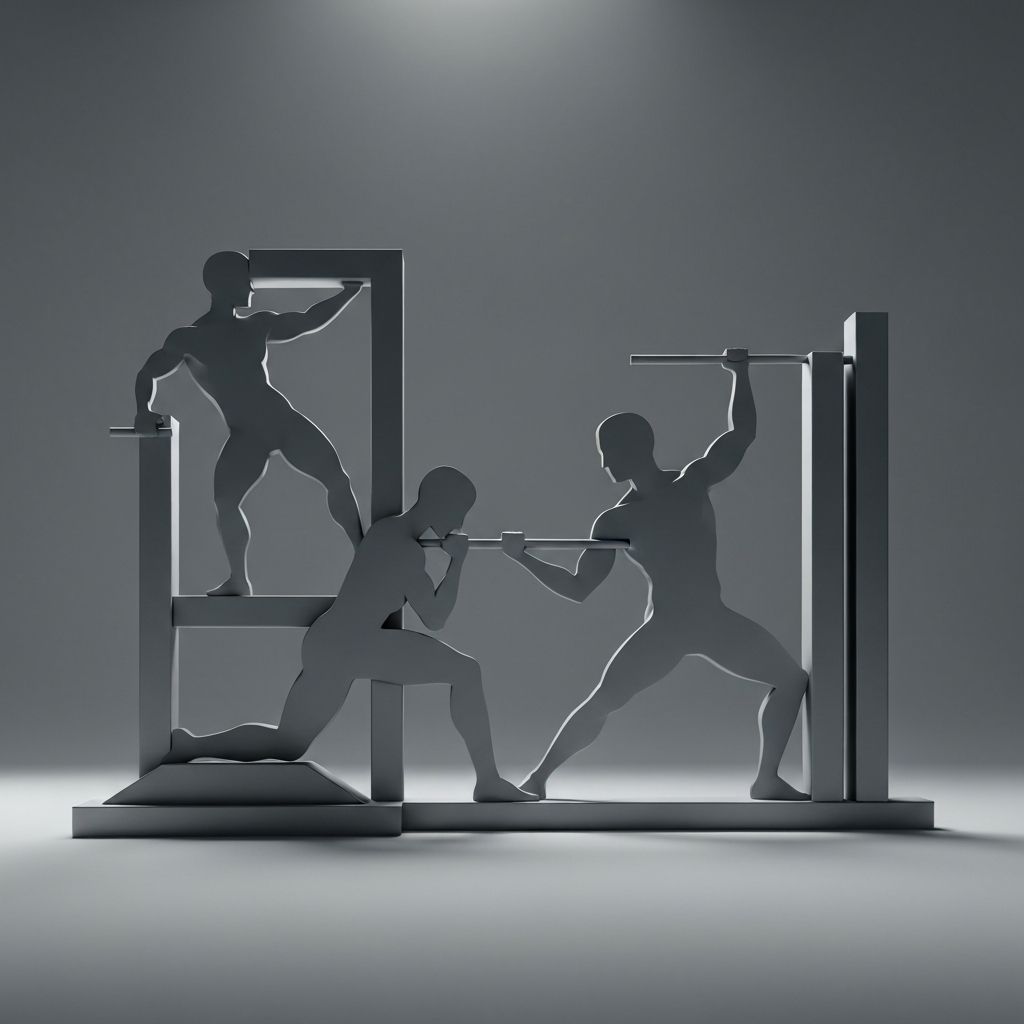 Stylized geometric representation of functional exercise movements